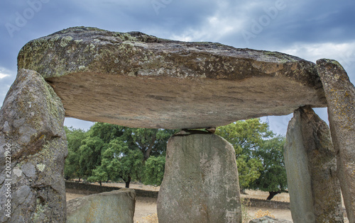 Capstone or table at Dolmen of La Lapita site, Barcarrota, Spain photo