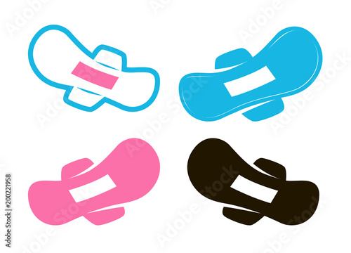 Pantyliner, female pad with wings icon. Women hygiene symbol. Vector illustration