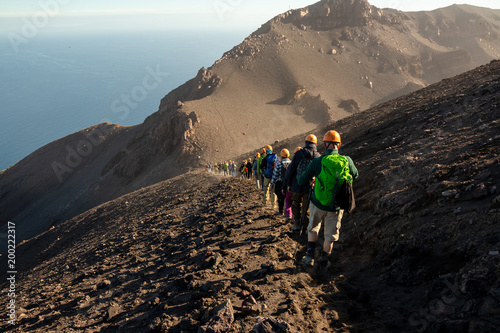 the descent from the Stromboli, Aeolian islands photo