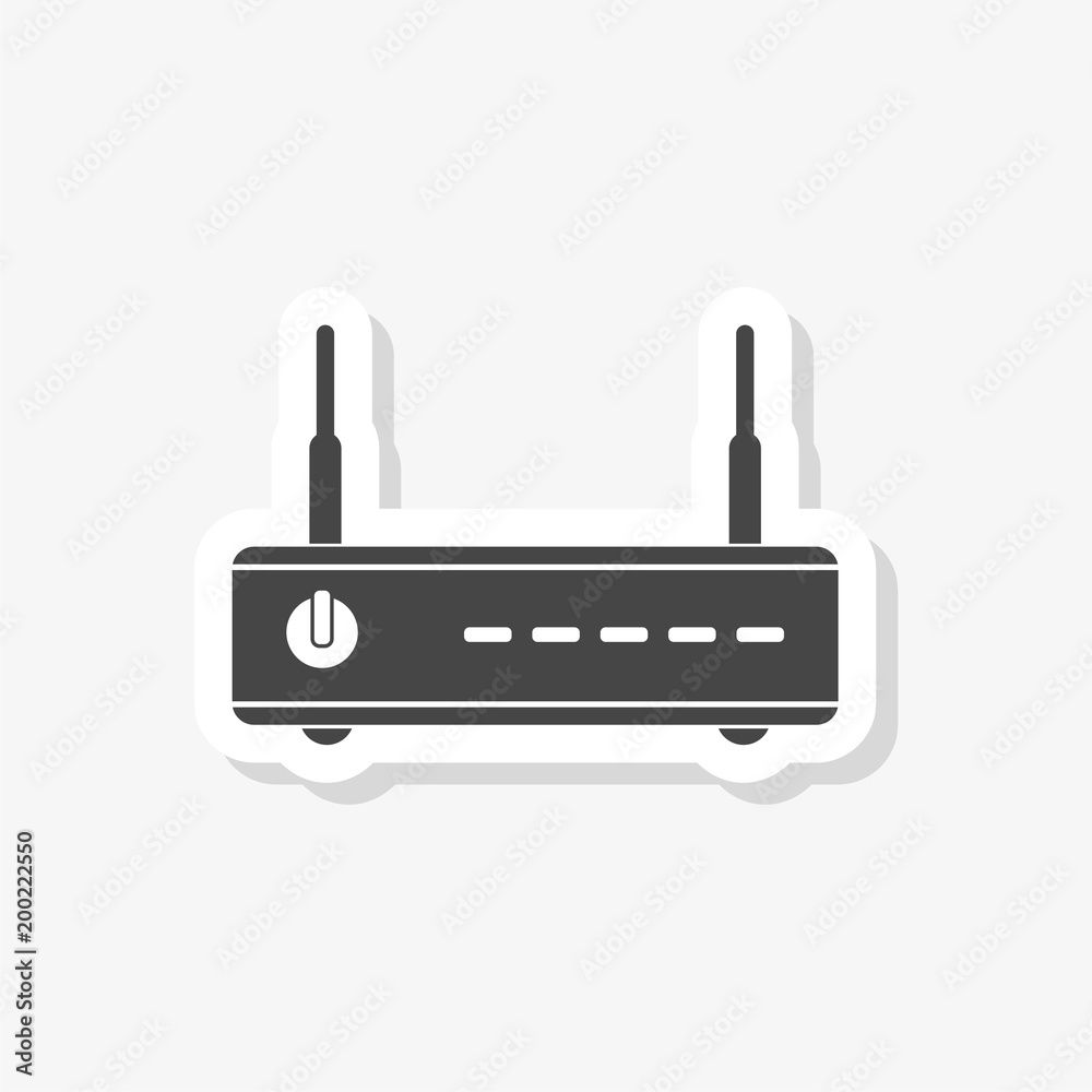 Wireless router sticker, wi-fi router, simple vector icon Wireless router sticker, wi-fi router, simple vector icon