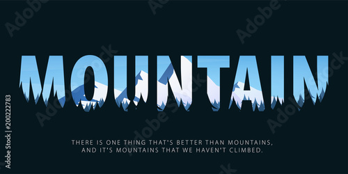 Theme of wild nature, survival in the wild, hunting, camping, trip. Mountain landscape. Wildlife. Vector Illustration