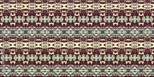 Horizontal seamless pattern tribal design. Ethnic textile print. Vector fashion background.