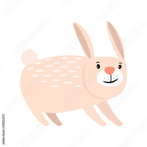Pink cartoon rabbit icon