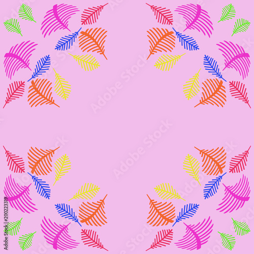 Floral motif pattern, branches, doodles. Copy space.