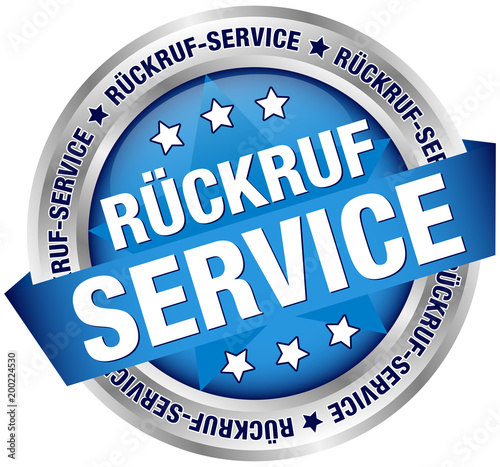 Button Banner "Rückrufservice" blau/silber