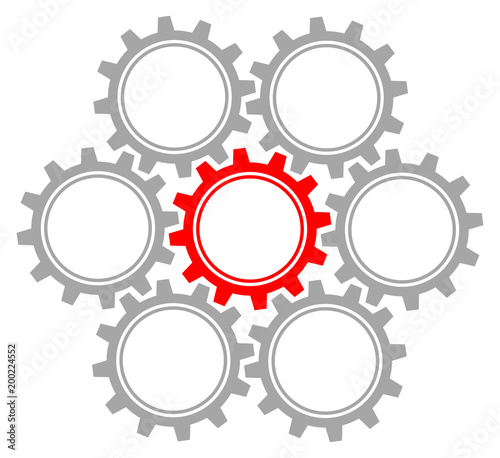 7 Gears Graphics Grey/Red