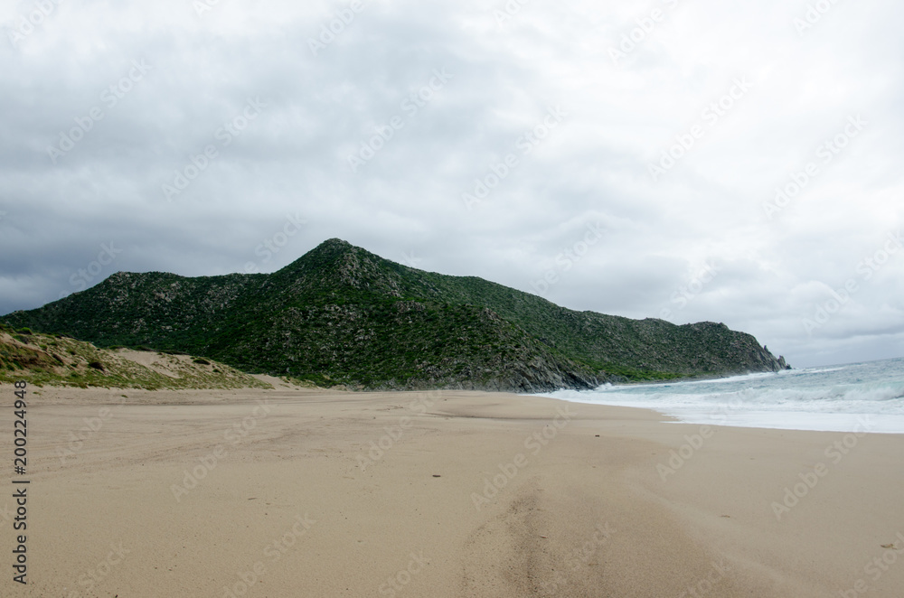 Obraz premium Scenics from the bay of Cabo Pulmo, where the desert meets the sea, Baja California sur Mexico.