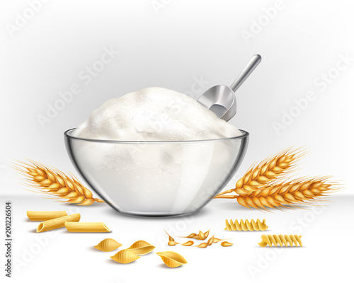 Bowl Of Wheat Flour Illustration