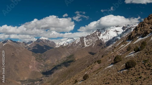 High Atlas mountains in central Morocco. Time lapse
 photo