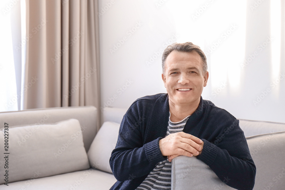 Portrait of male pensioner at home Portrait of male pensioner at home