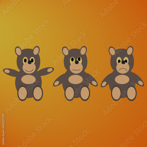 Little bear. Isolated