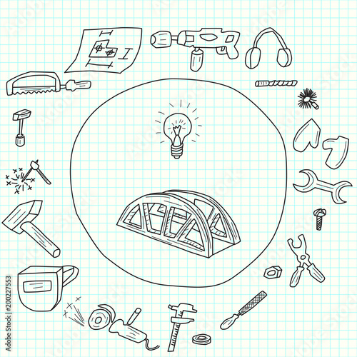 Sketch tools for the construction of the bridge