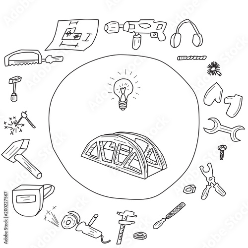 Sketch tools for the construction of the bridge