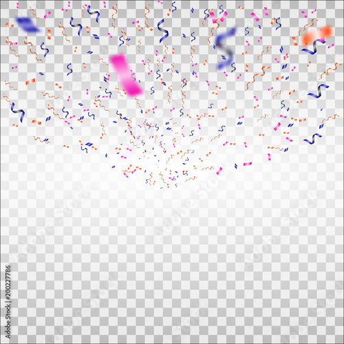 Colorful confetti isolated on a transparent background. On top. For celebration