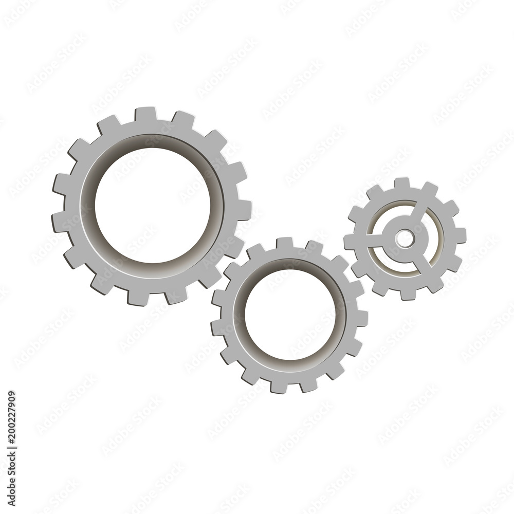 Gears on a white background. Vector icon Gears on a white background. Vector icon