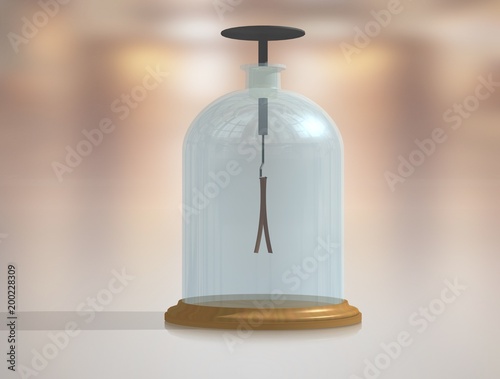 Electroscope. Used in physics education to demonstrate the principles of electrostatics. 3D illustration on a colorful background.