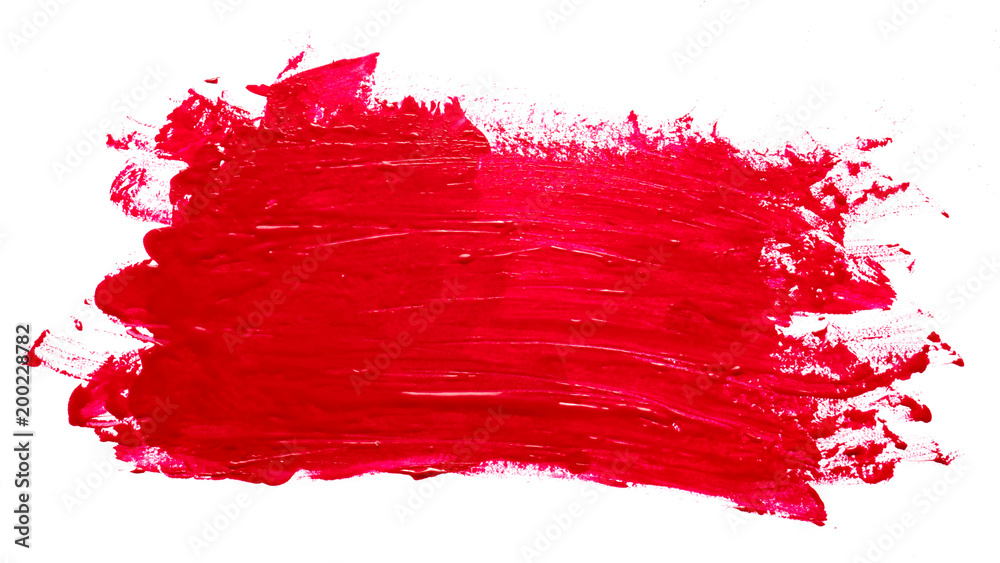 Red brush stroke on a white background Red brush stroke on a white background