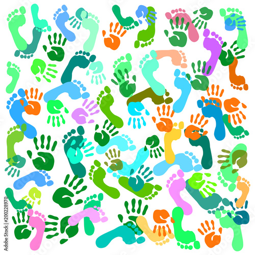  prints of feet and hands vector 