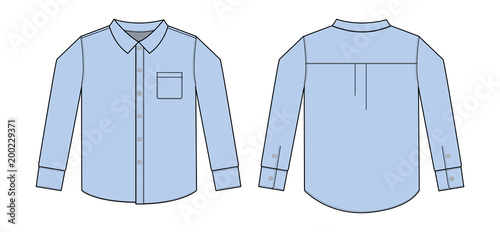 long sleeve business shirt illustration / light blue