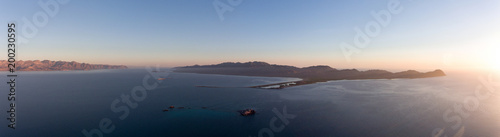 Aerial panoramic views of isla San Jose, Baja California 
Sur, Mexico. Sea of cortez. photo