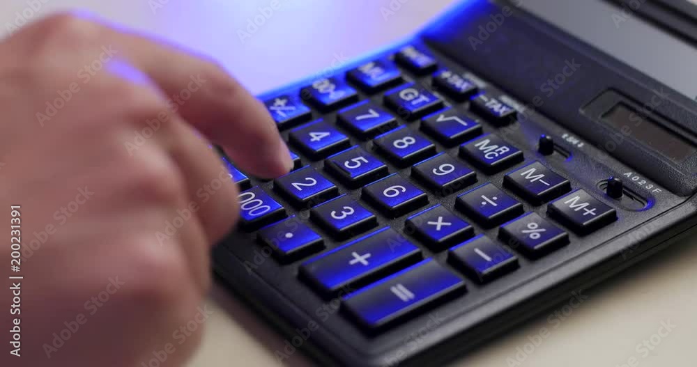 Using of calculator with blue light Using of calculator with blue light