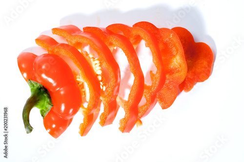 red pepper over white background photo