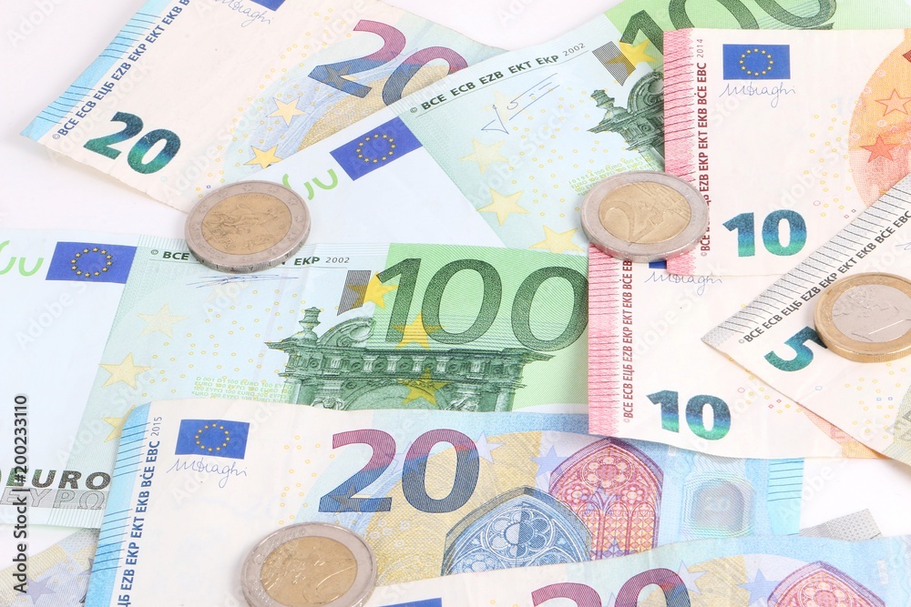 a heap full of different euros are lying in the studio a heap full of different euros are lying in the studio