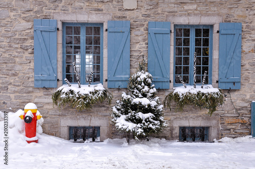 Old Quebec city during snowfall © Guy