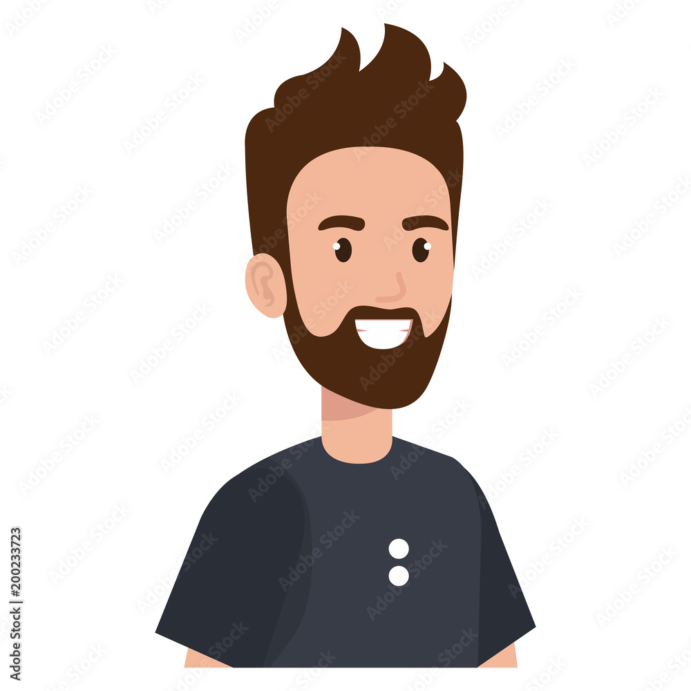 young man avatar character vector illustration design