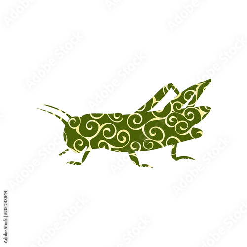 Locust grasshopper insect spiral pattern color silhouette animal