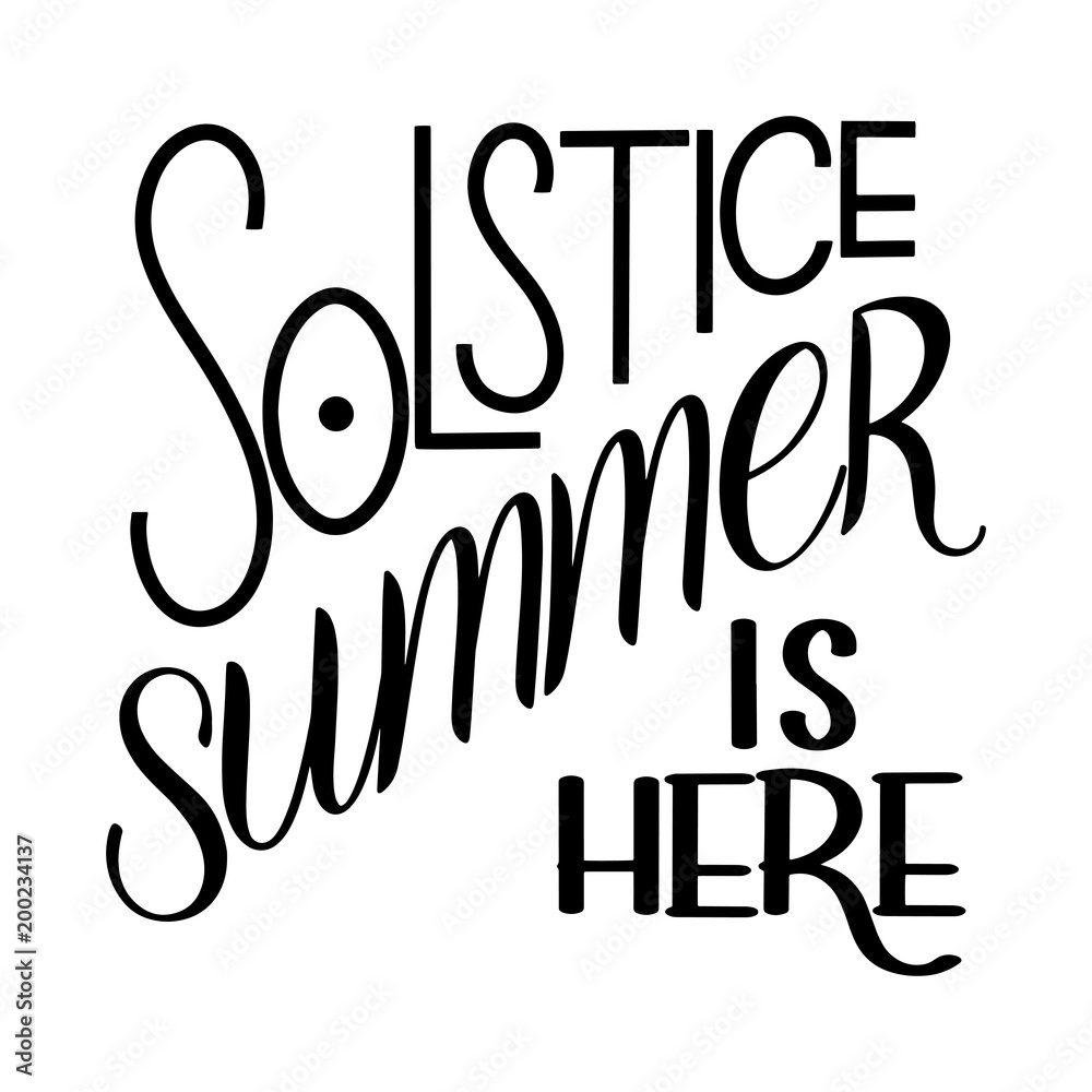 Summer solstice lettering. Elements for invitations, posters, greeting cards Summer solstice lettering. Elements for invitations, posters, greeting cards