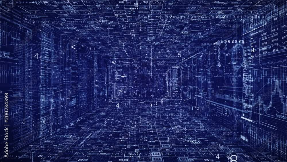 Blue.Techno Cyberspace Tunnel.Fly through HUD screens and futuristic technological digital elements.Zoom in tech corridor.Digital tunnel.Type 2 Blue.Techno Cyberspace Tunnel.Fly through HUD screens and futuristic technological digital elements.Zoom in tech corridor.Digital tunnel.Type 2