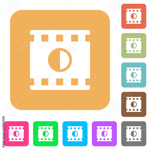 Movie contrast rounded square flat icons