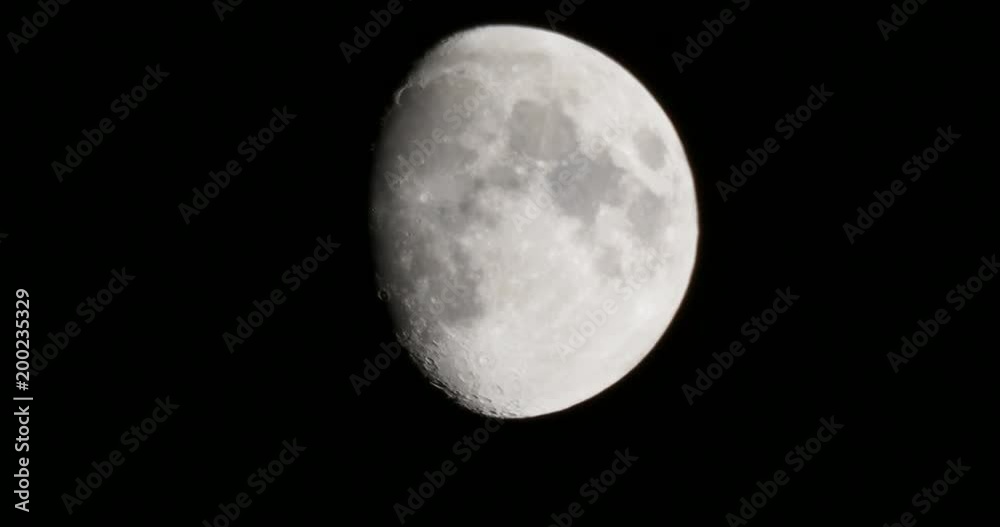 Natural night background with dark sky and half Moon, Earth satellite. Waxing gibbous phase. Natural night background with dark sky and half Moon, Earth satellite. Waxing gibbous phase.