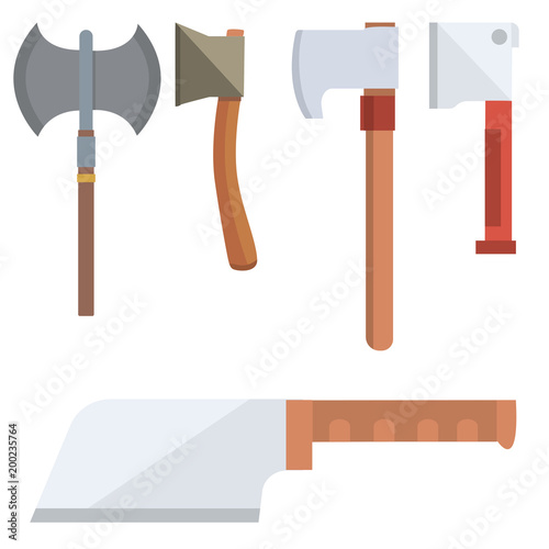Knifes cooking chef meal kitchen utensil lunch razor stainless restaurant blade tool vector illustration.
