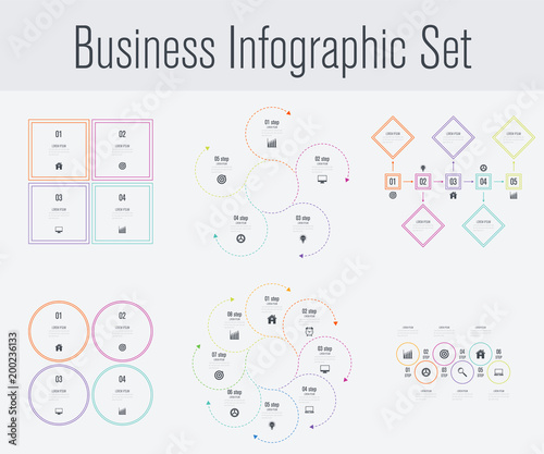 Set with infographics