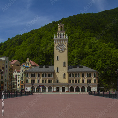 Slika na platnu The tower of the Town Hall building in Rosa Khutor
