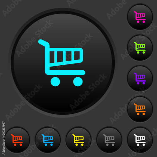 Single cart dark push buttons with color icons