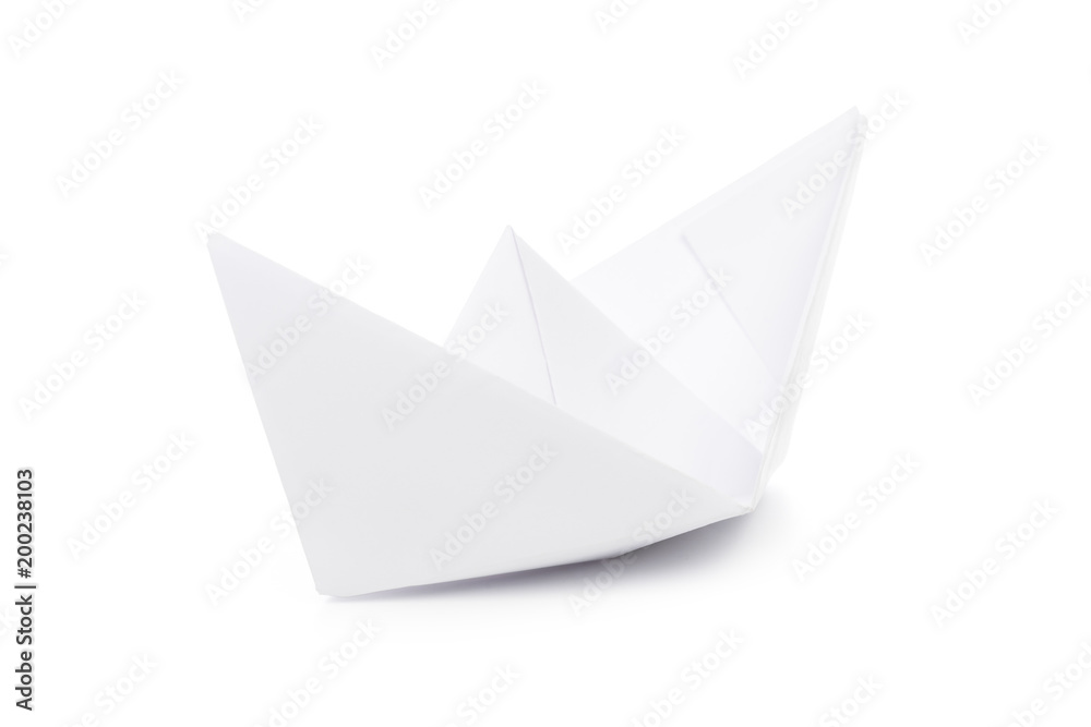 origami paper boat isolated on white background origami paper boat isolated on white background