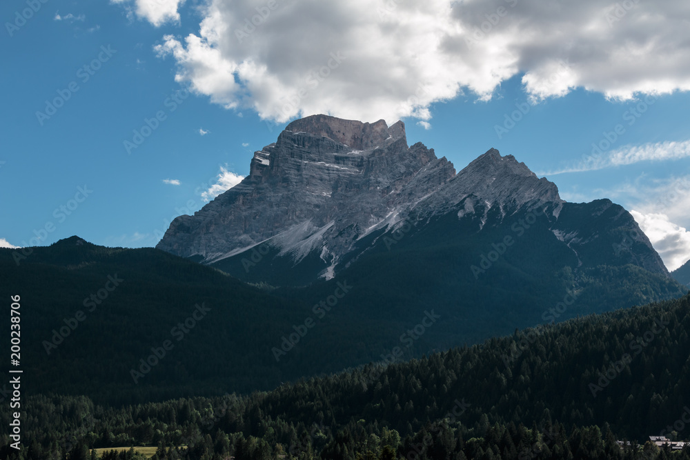 Rocky Mountain in Italian Dolomites Alps in Summer Time