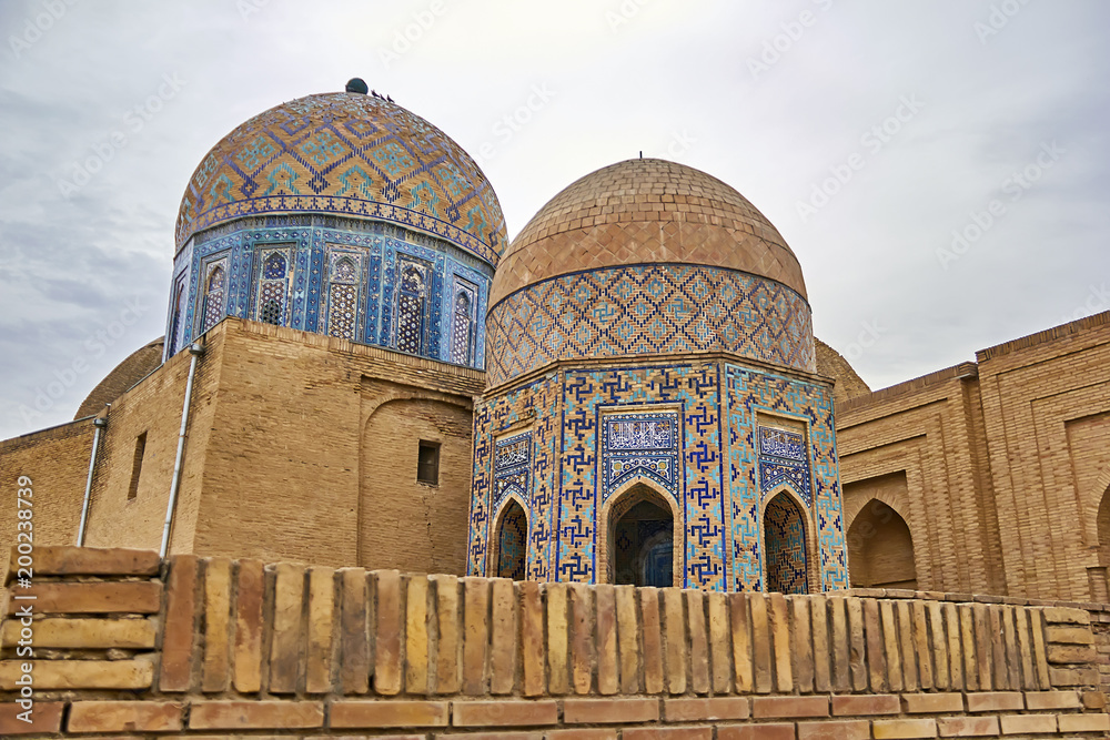Burial complex Shahi Zinda, ancient city, Samarkand, Uzbekistan. UNESCO World Heritage