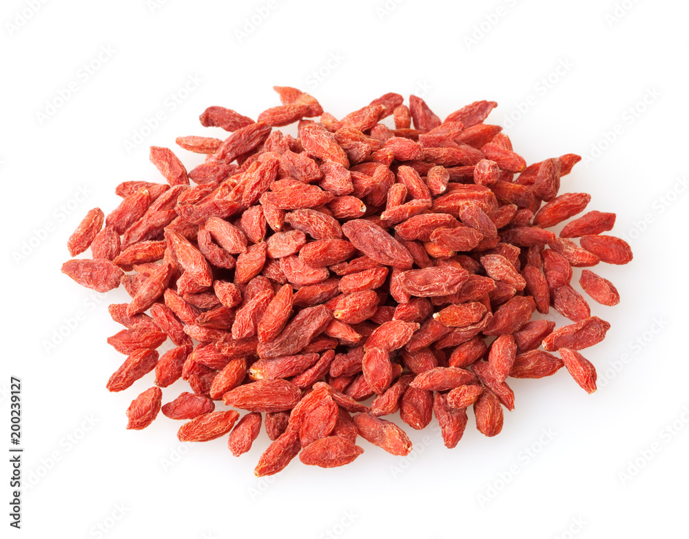 Heap of goji berries isolated on white background Heap of goji berries isolated on white background