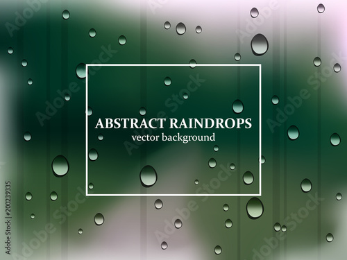 raindrops on window in summ...
