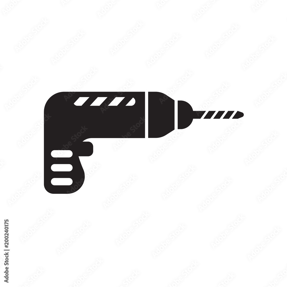 drill icon isolated on white background drill icon isolated on white background