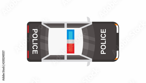 Police car with top view