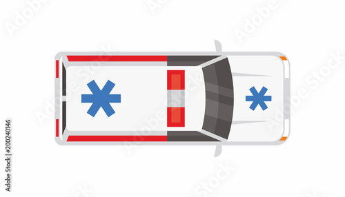 Top view of an ambulance