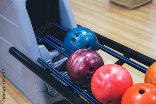 Colorful bowling balls