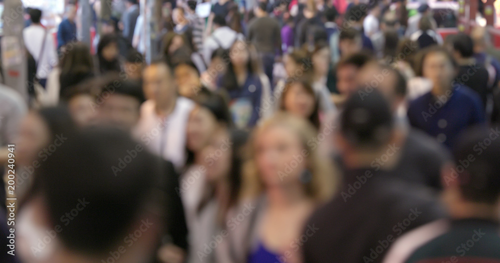 Crowded of people walk in the street at night Crowded of people walk in the street at night
