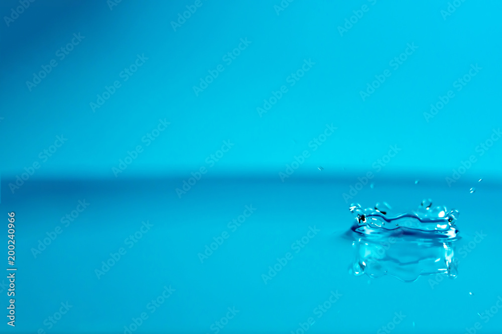 close-up water drop with blue background wallpaper