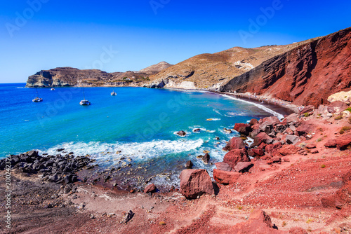 Fototapeta Naklejka Na Ścianę i Meble -  Santorini, Greece - Red Beach